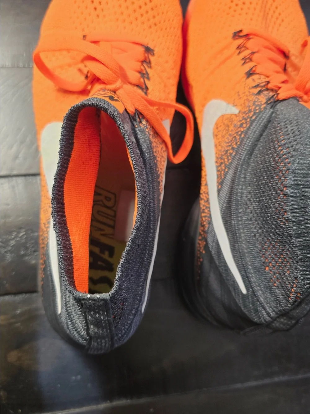 Nike Flyknit Zoom High-Top Sneakers - Orange & Gray